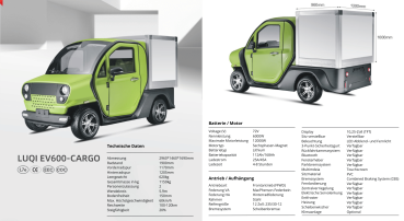 EV600 ELEKTRO-NUTZFAHRZEUG KOFFER, 60 KMH